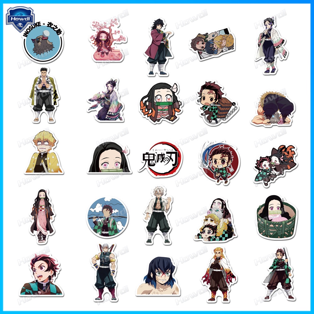 Stiker Motif Anime Demon Slayer Tanjirou Nezuko Tahan Air Untuk Helm Motor