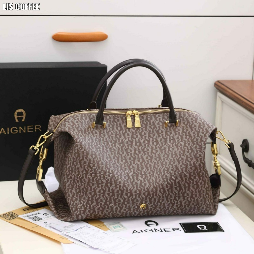 TAS SELEMPANG AGNER MOTIF WITH BOX SET ORI / TAS WANITA AGNER / TOTE AGNER / TAS AGNER MIRROR