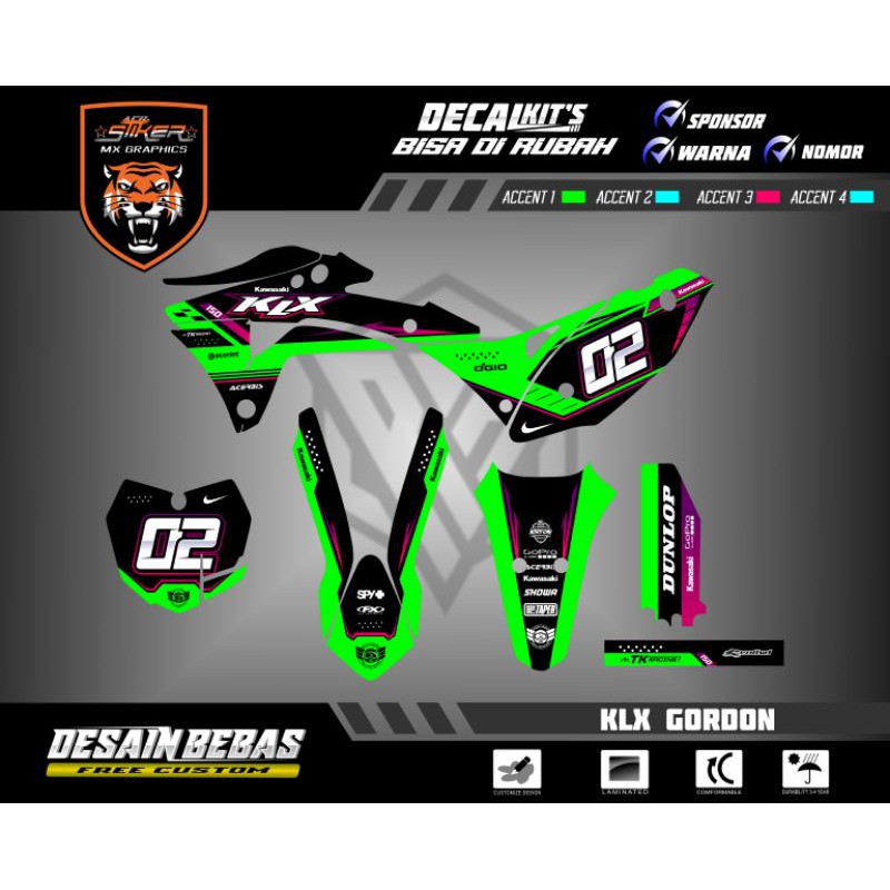 DECAL KLX GORDON/KLX BF/DETRACKER PUL BODy