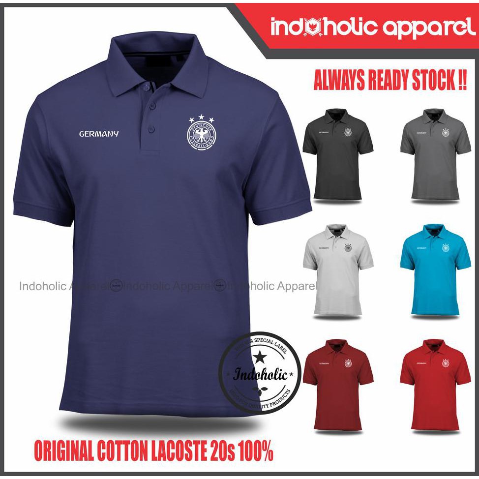 EXCLUSIVE JERSEY ORI WORLD CUP JERMAN GERMANY 2018 RUSSIA RUSIA POLO SHIRT KAOS KERAH BAHAN LACOSTE