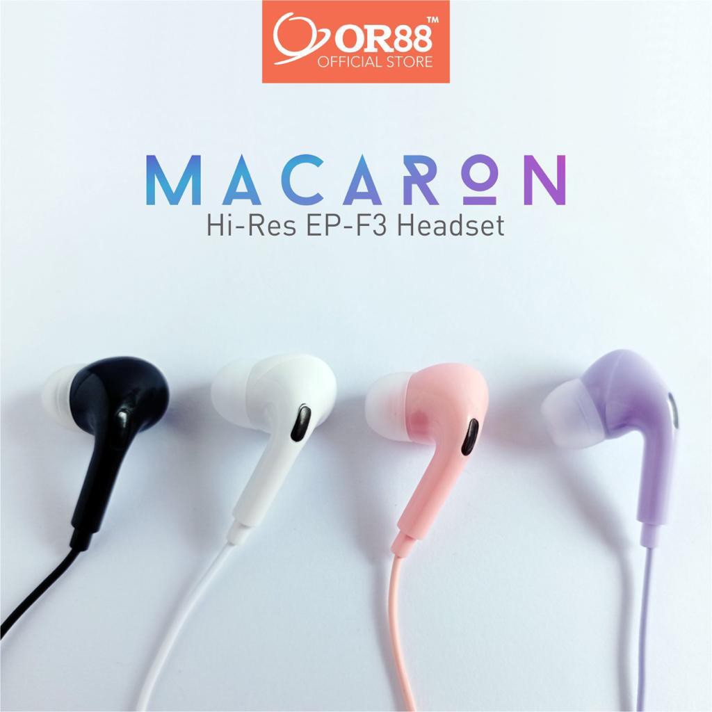 Headset Earphone Handsfree Macaron Hi-Res OR88 TYPE F3