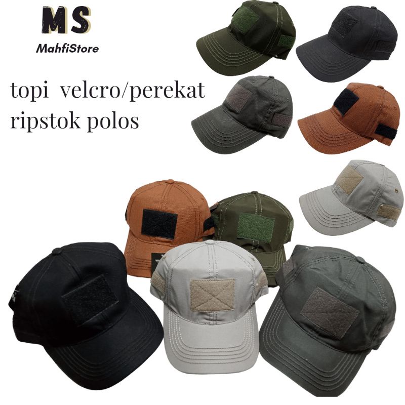 TOPI TACTICAL VELCRO PEREKAT RIPSTOP OUTDOOR LAPANGAN TOPI MILITER TOPI TACTICAL TOPI TNI