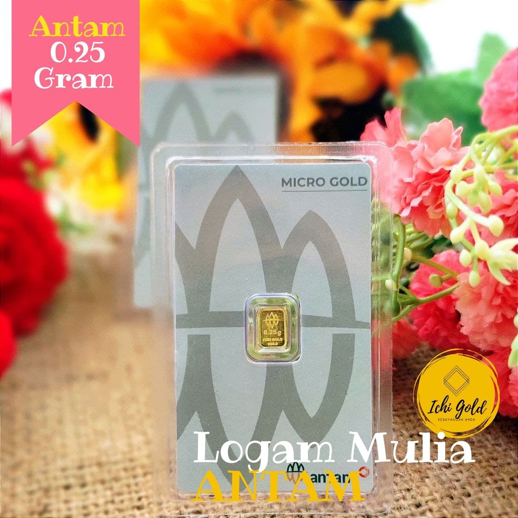 mini gold emas antam 0,25 gram microgold model terbaru, kado pernikahan, lahiran, mahar, logam mulia