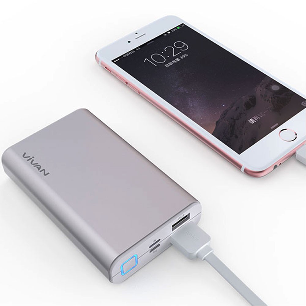 Power Bank VIVAN 10200mAh Garansi Resmi 1 Tahun Silver M10