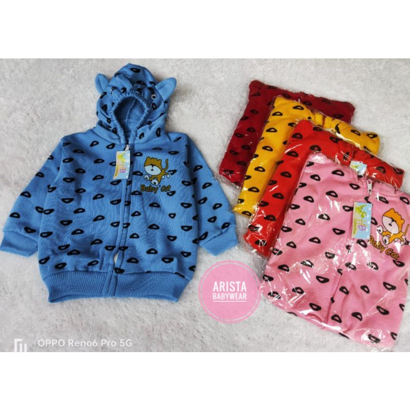 JAKET FLEECE BAYI (6-24bln) MOTIF BABY CAT