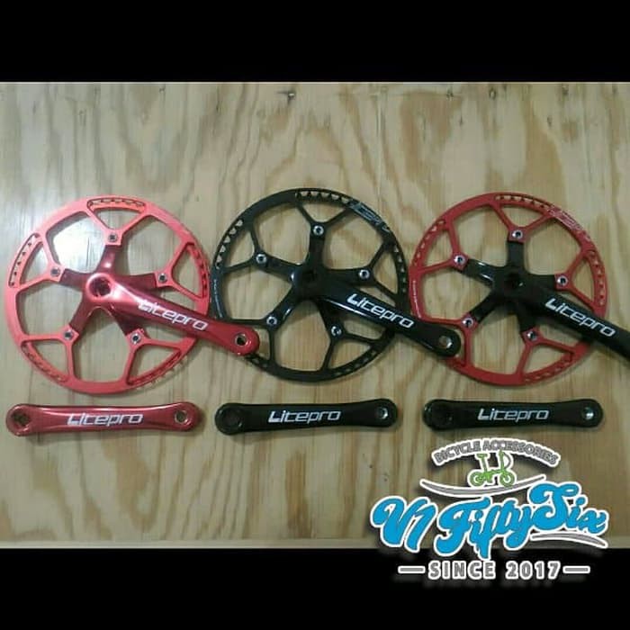 Crankset LITEPRO Single Chainring 53T 56T 58T cocok untuk sepeda lipat ML1737