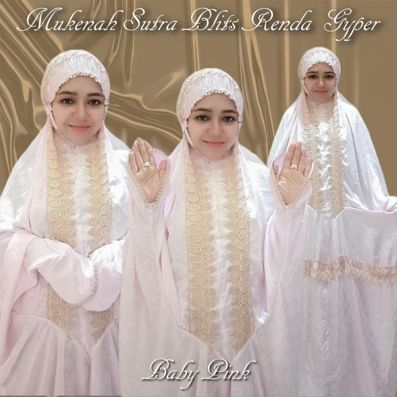 mukena terusan sutra Blitz renda