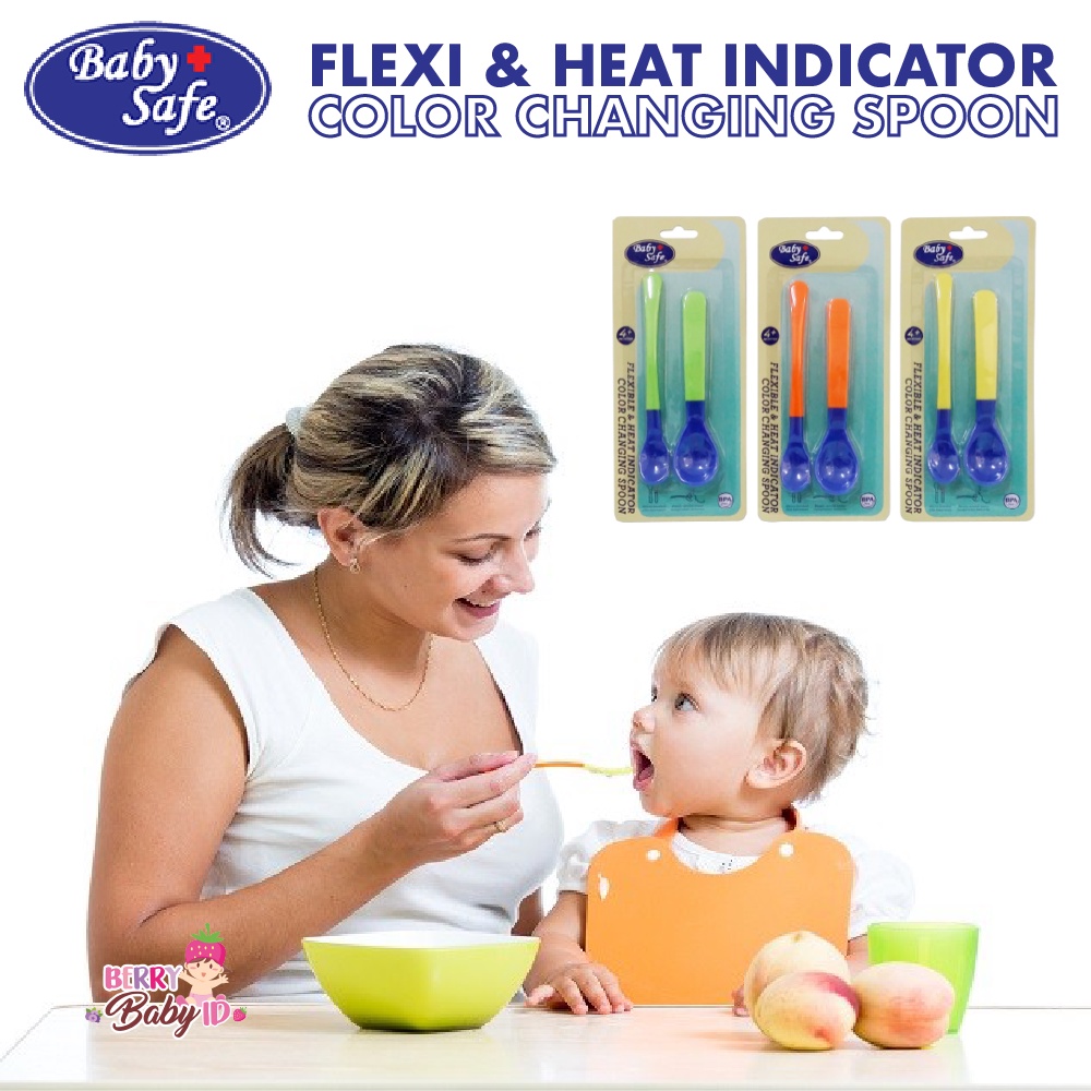 Baby Safe Flexible &amp; Heat Indicator Spoon - Sendok Bayi Fleksibel &amp; Sensor Panas BBS001 Berry Mart