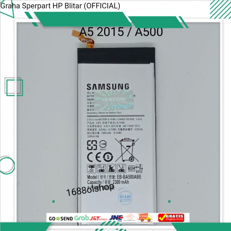 Baterai Samsung Galaxy A5 2015 Battery Samsung A500F A500H A500 Batere Original