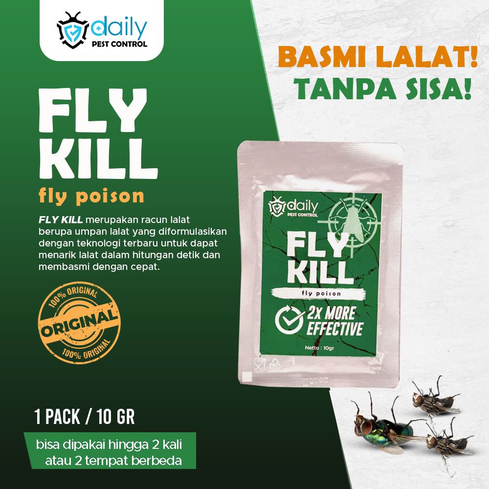 RACUN LALAT DAILY FLY KILL Umpan Serbuk Usir Anti Laler Flies Killer Poison Repellent Perangkap Lalat