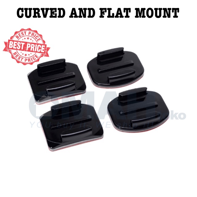 Curve and Flat Mount For GoPro Xiaomi Yi Cam SJCam BPro Murah