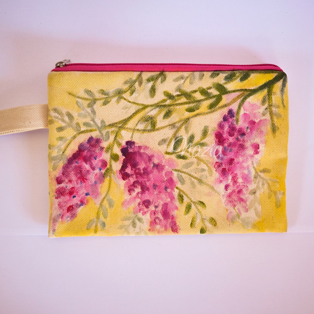 

Pouch Lukis Lavender Nazia Fabric Painting