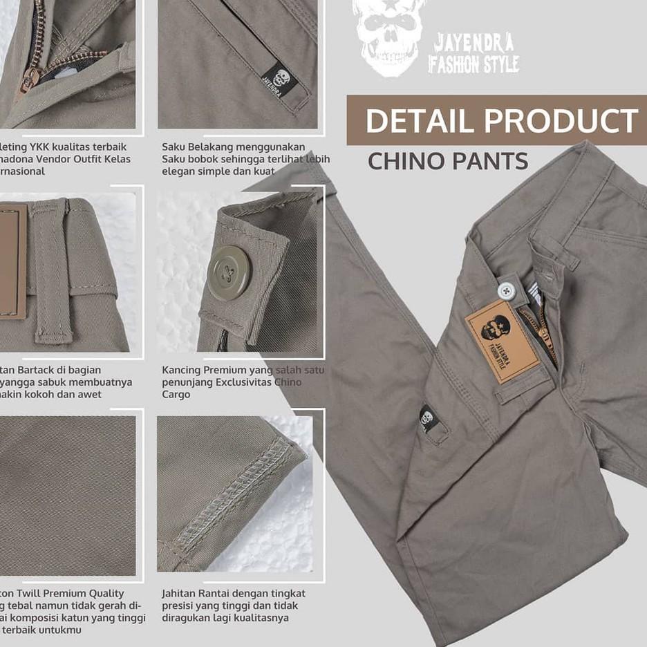 ➶vo Serba Murah Celana Cardinal Pria Panjang Chino Slimfit Katun Casual Chinos Cowok Warna Cream 047