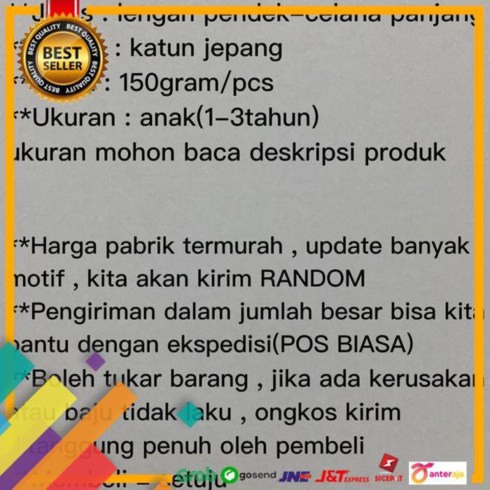 NEW.. BAJU TIDUR PIYAMA CP ANAK 1-3 TAHUN STELAN FASHION MURAH TANAH ABANG ..TERLARIS