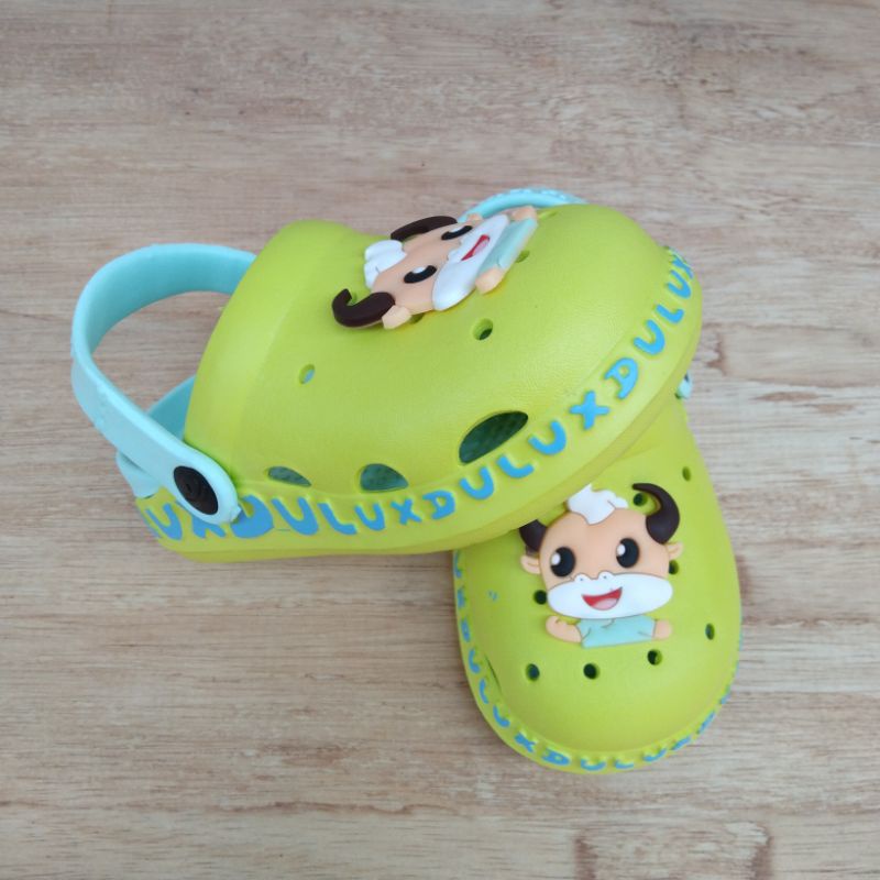 Sandal Anak Lucu Motif Sapi/Sandal Baim Karet Empuk Duluk 358E