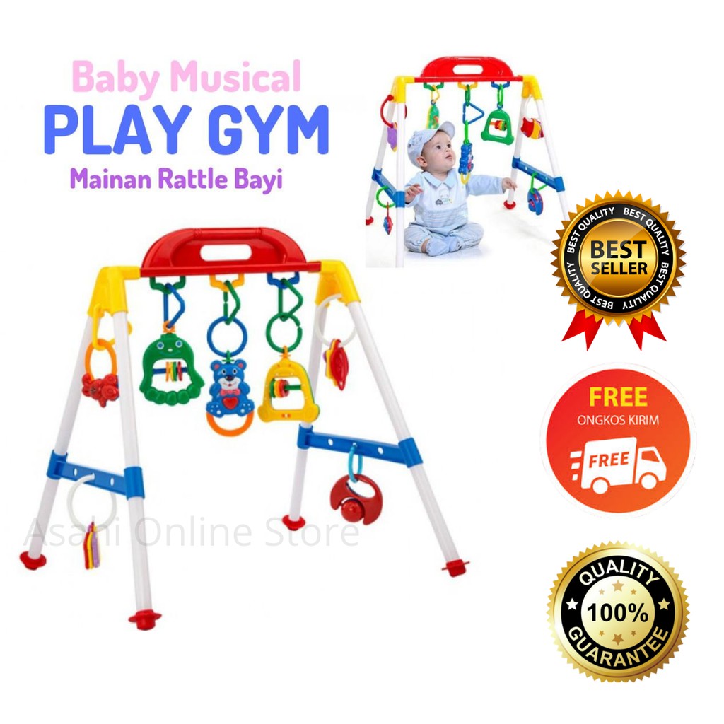 AOS Mainan Anak Bayi Play Gym Edukasi Baby Musik Rattle Motorik Murah Musik Usia Umur 5 6 7 8 9 10 11 Bulan 1 Tahun Kado Lahiran Hadiah Newborn Laki Laki Cowok Cewek Perempuan Edukatif Belajar Sensorik Motorik