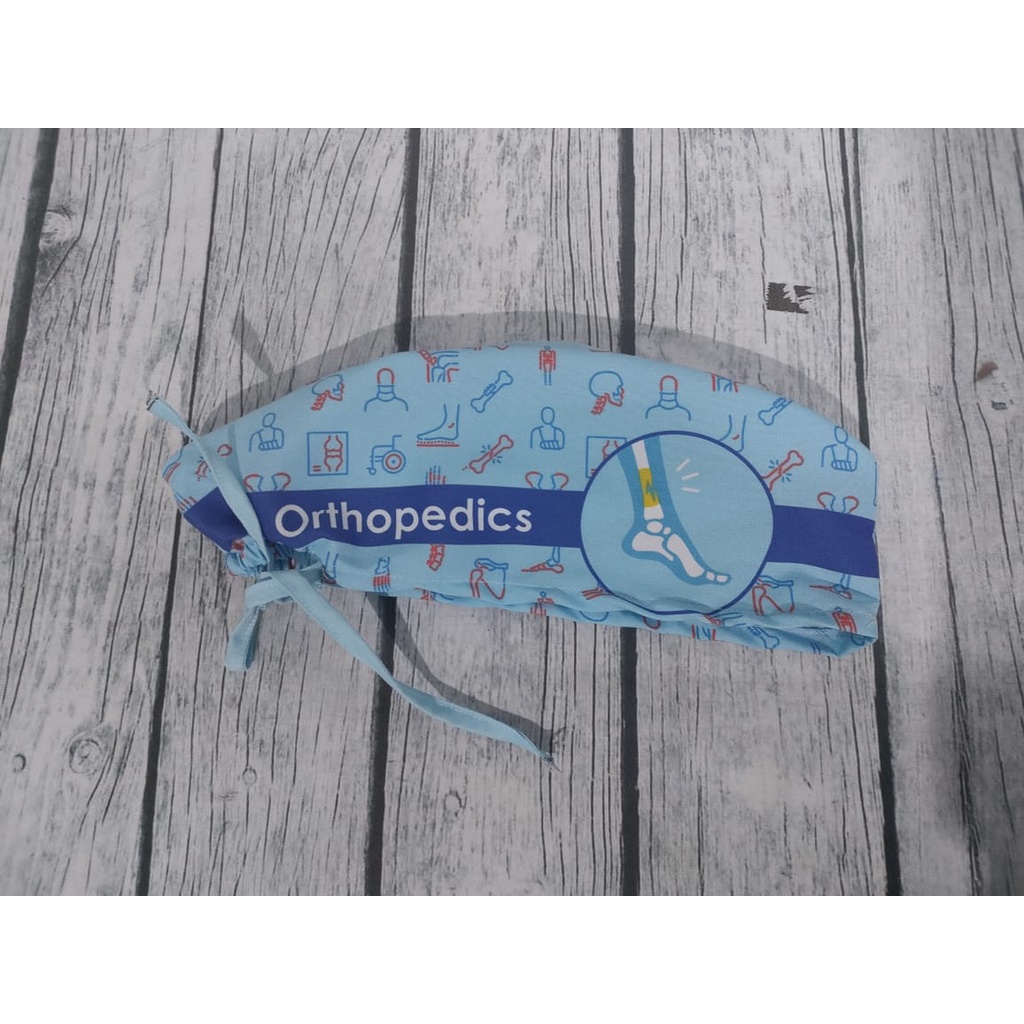 Headcap Motif ORTHOPEDICS / Head Cap bedah / Headcaptain dokter / Topi Bedah Bermotif / Topi Dokter 