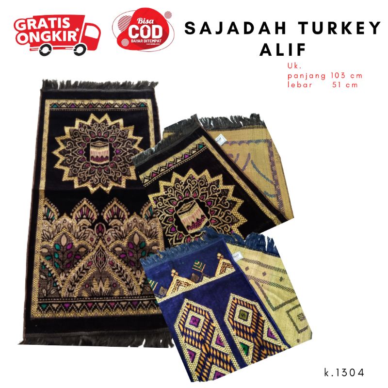 Sajadah Turkey Alif / Sajadah Bulu Turkey Alif Premium / Sajadah Bulu Alif Turkish Harmony Besar / S