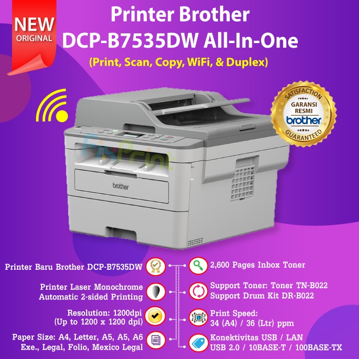 Printer Brother DCP-B7535DW B7535 DW Laser Mono All in One WiFi Duplex