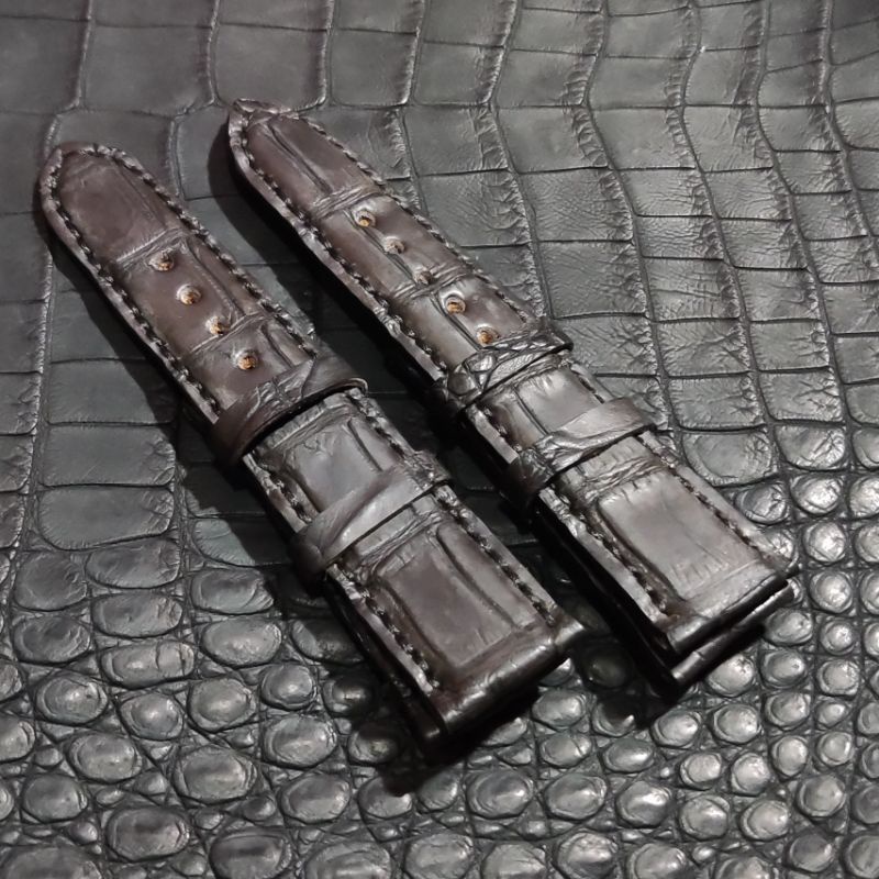 Strap jam croco 24mm hitam / strap croco original