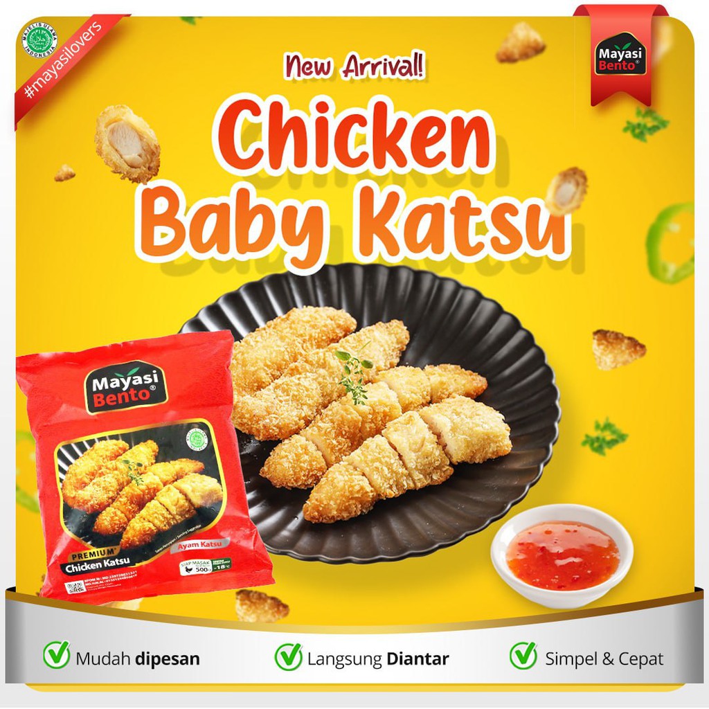 

Chicken Baby Katsu Siap Saji Halal/ chicken baby katsu mayasibento