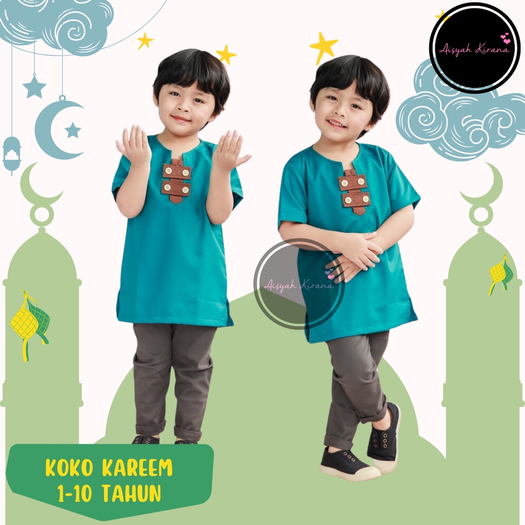 Koko Anak Lebaran 2022 Bahan katun toyobo, Kemeja Koko Anak Kareem