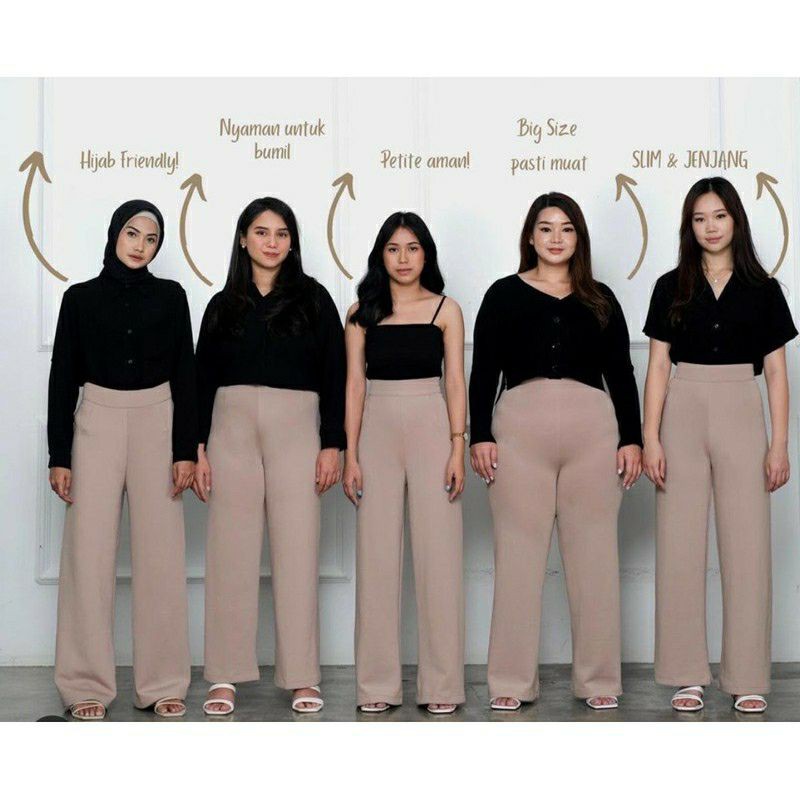 Celana Kulot Scuba  / Celana Panjang Scuba / High Waist Avgal x Byeol