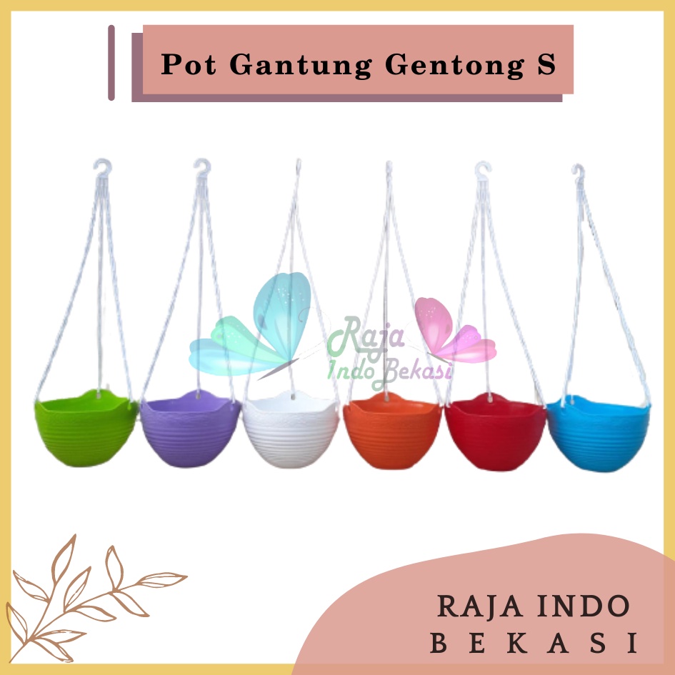 Pot Bunga Gantung Gentong Lovenia Ggs 8852 Size S Putih Hijau Ungu Orange Merah Biru Pot Gantung 20 Putih Warna Warni Unik Tebal Murah