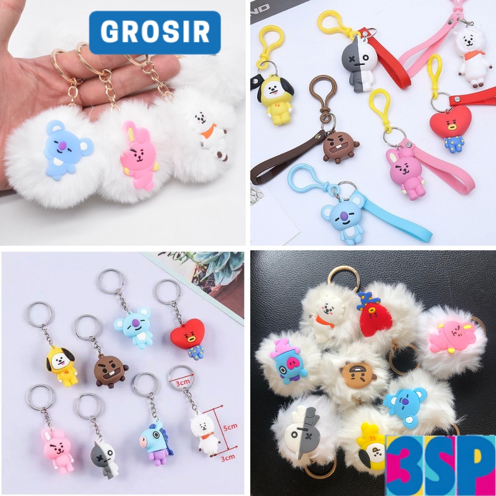 3SP | AH04 Gantungan Kunci Tas Anak Lucu Karakter Boneka K-Pop Keychain Murah Grosir