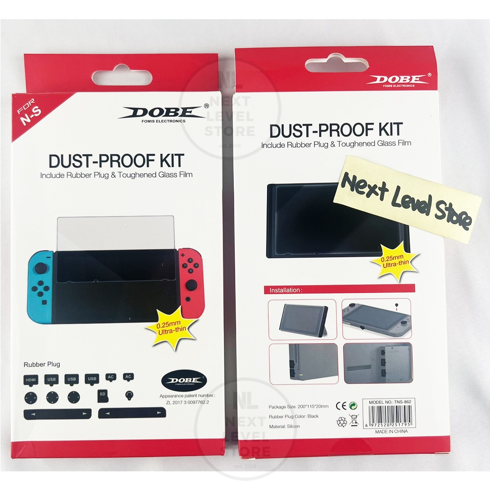 DOBE Dust Proof Kit Filter Mesh Jack Nintendo Switch Tempered Glass - Original