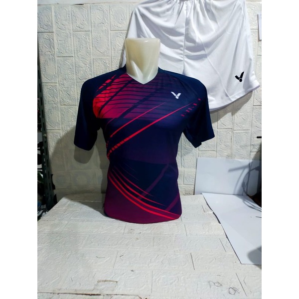 BAJU SETELAN BADMINTON DEWASA VICTOR V142/JERSEY BULUTANGKIS