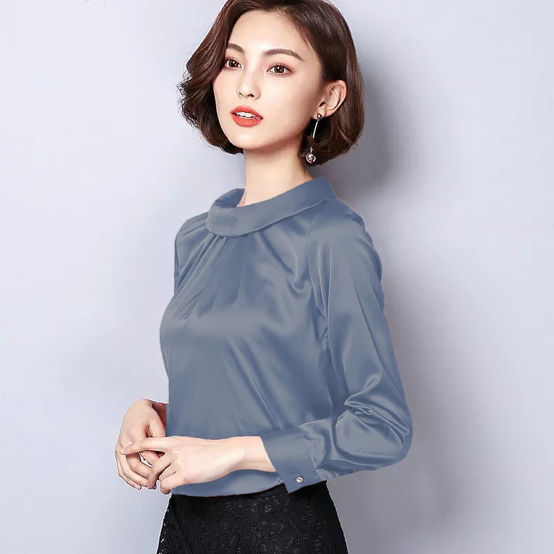 Blouse leher tinggi Wanita Gaya Korea Model Terbaru - XSHOP Eunike