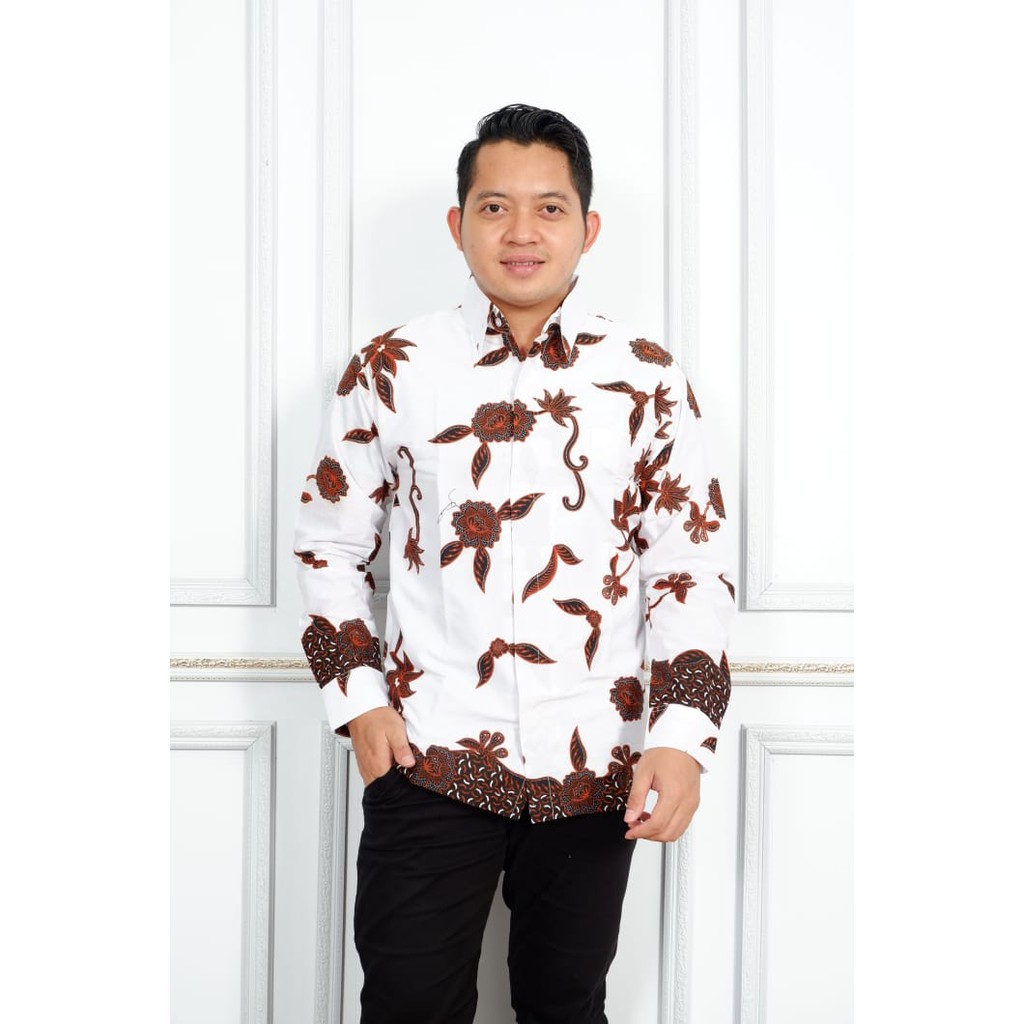 12 MOTIF TERBARU BAJU kemeja batik pria lengan panjang terbaru ORIGINAL  PENDEK modern PREMIUM 31