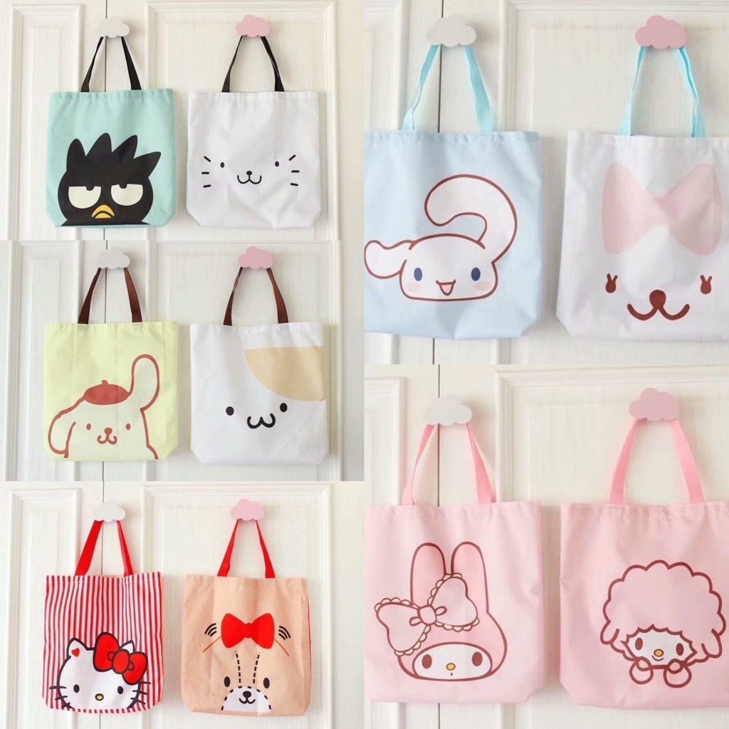 TAS BELANJA MELODY CINNAMOROLL POMPOMPURIN HELLO KITTY BADZTEMARU