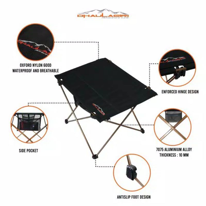 Meja lipat Camping outdoor folding table Ultra Light dhaulagiri