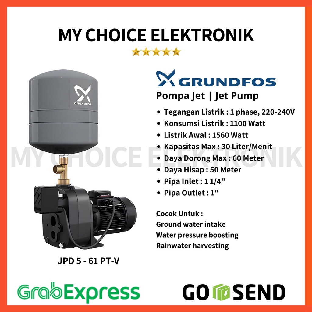 Grundfos Pompa JET JPD 5 - 61 PT-V | Jet Pump JPD5 - 61