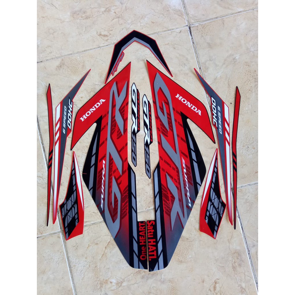stiker striping honda supra gtr 150 2019 merah