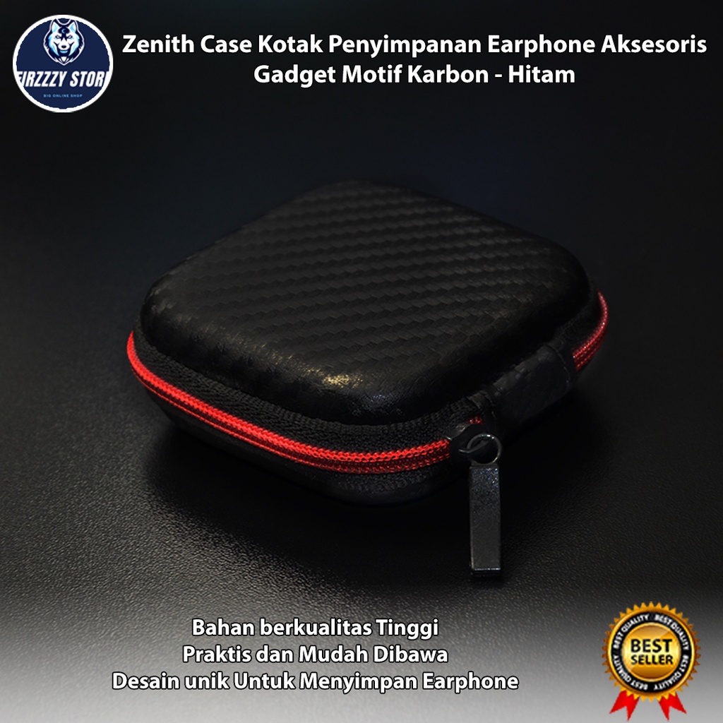 Case Earphone Zenith - Black/Red