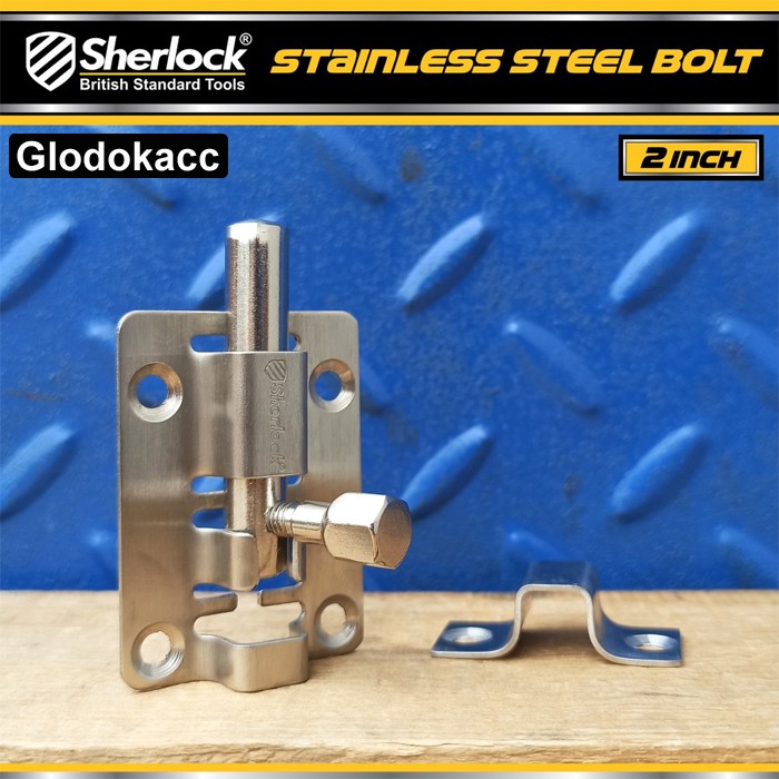 Grendel Slot Kunci Pintu 2 inch / Sherlock Stainless Steel