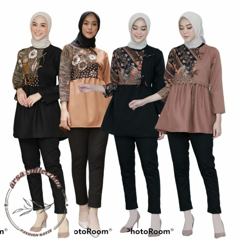 BAJU BATIK WANITA MODERN MONALISA GENES M,L,XL,XXL asli PEKALONGAN