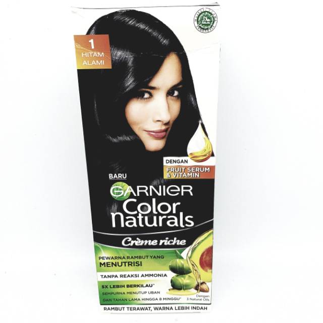  Garnier  Color Natural Black Hitam no  1 Pewarna Cat  Rambut  