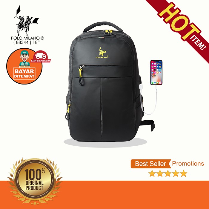 Tas ransel laptop pria polo milano 88344 - tas ransel pria import - tas ransel murah - tas sekolah