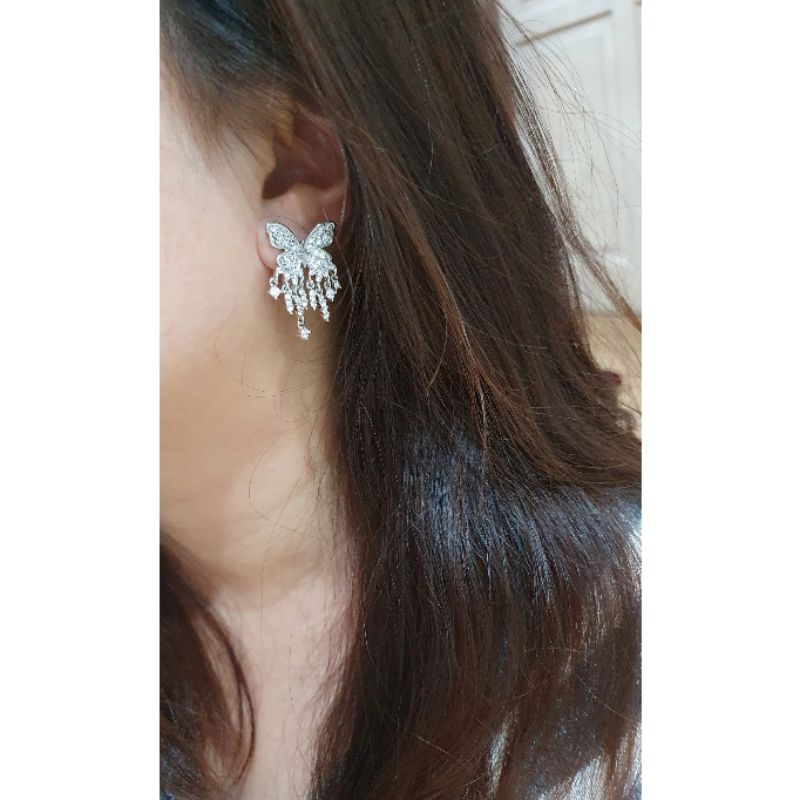 Anting Silver925 Perak Full Mata Kilau Anti Karat anti alergi anting premium berlian kilap S-85