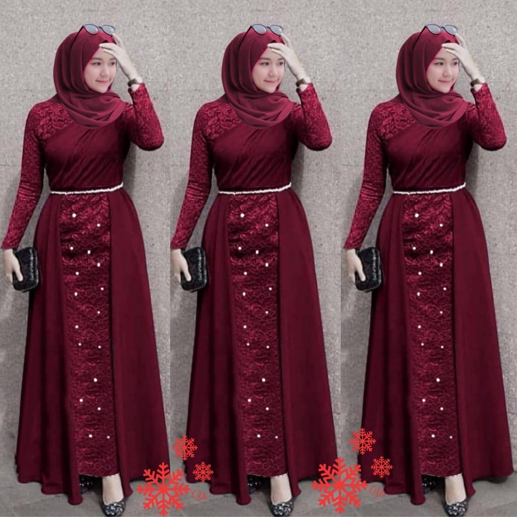 GAMIS BRUKAT MUTIARA LAKSHANA MAXI / GAMIS KONDANGAN / FASHION MUSLIM / GAMIS KEKINIAN / GAMIS MURAH