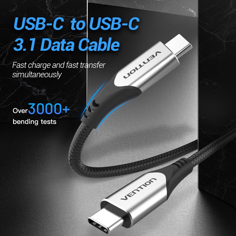 ( Bisa Cod ) Vention Kabel Data USB-C Thunderbolt 3 to USB-C SAMSUNG XIAOMI LG TAA