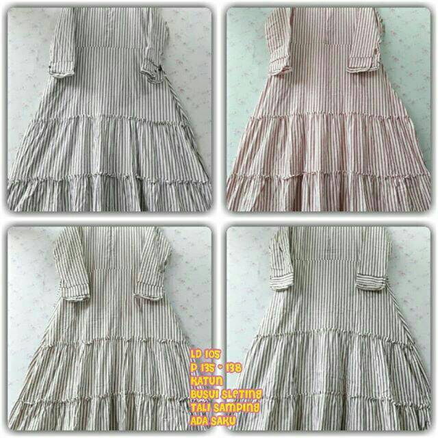 gamis katun,sisa merah,