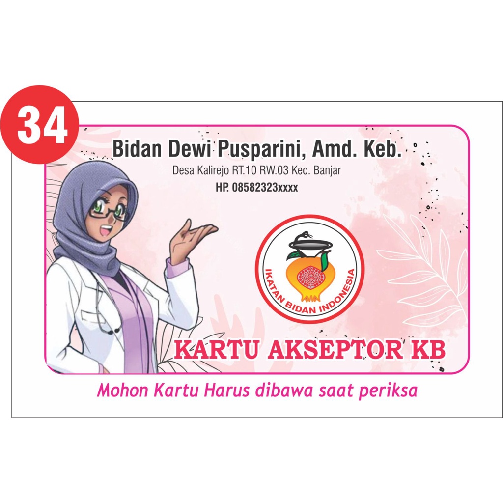 Kartu Akseptor KB Lipat 3 , Kartu KB Lipat 3 (isi 100 lbr)