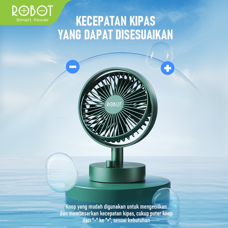 Kipas Portable ROBOT RT-BF18 Kipas Meja Mini Portable Rechargable - Garansi Resmi 1 Tahun