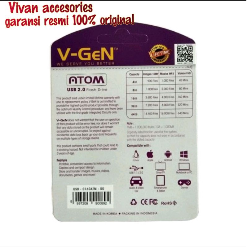 Flashdisk V-GEN Atom 64GB Original