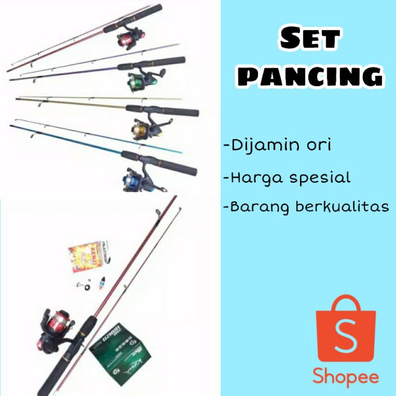 SET ALAT PANCING | MURAH [LENGKAP] JORAN PANJANG 120 CM SAMBUNG 2 FIBER + REEL